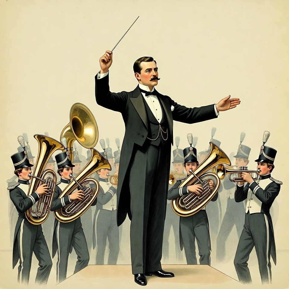 Conductor leading brass band Conductor leading brass band
