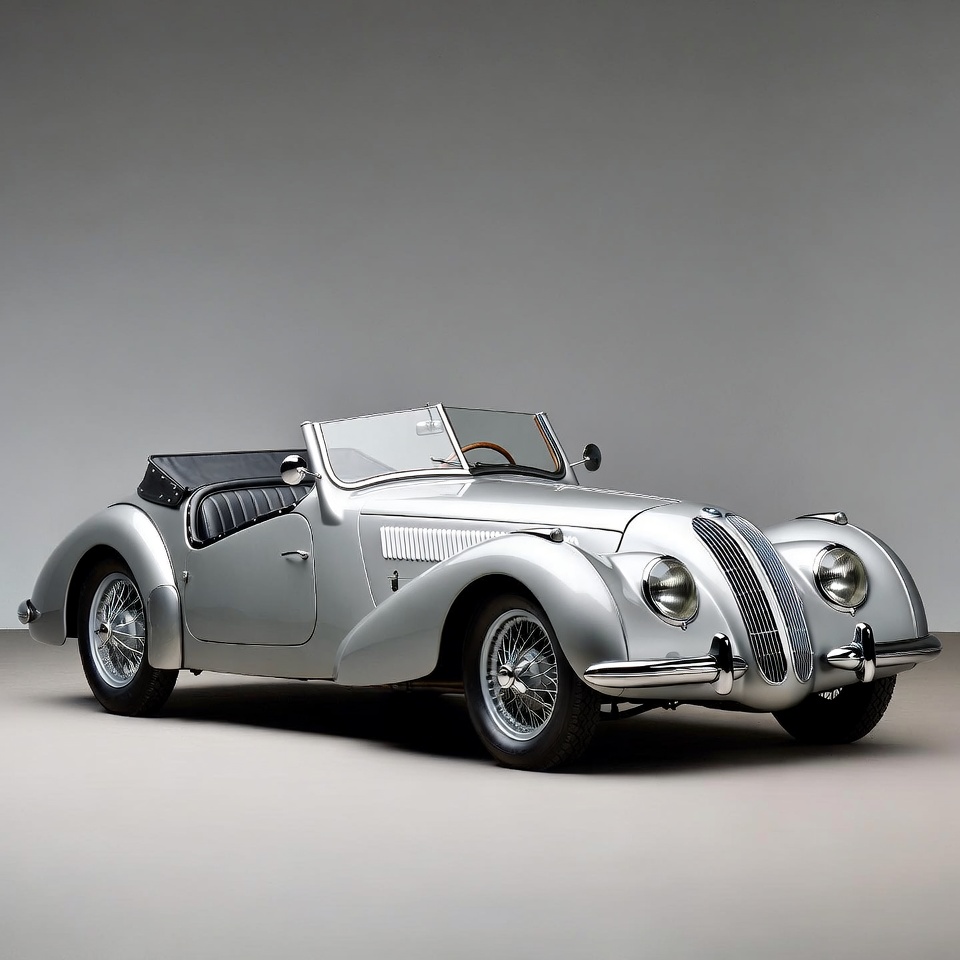 Silver Talbot Lago Classic Roadster Silver Talbot Lago Classic Roadster