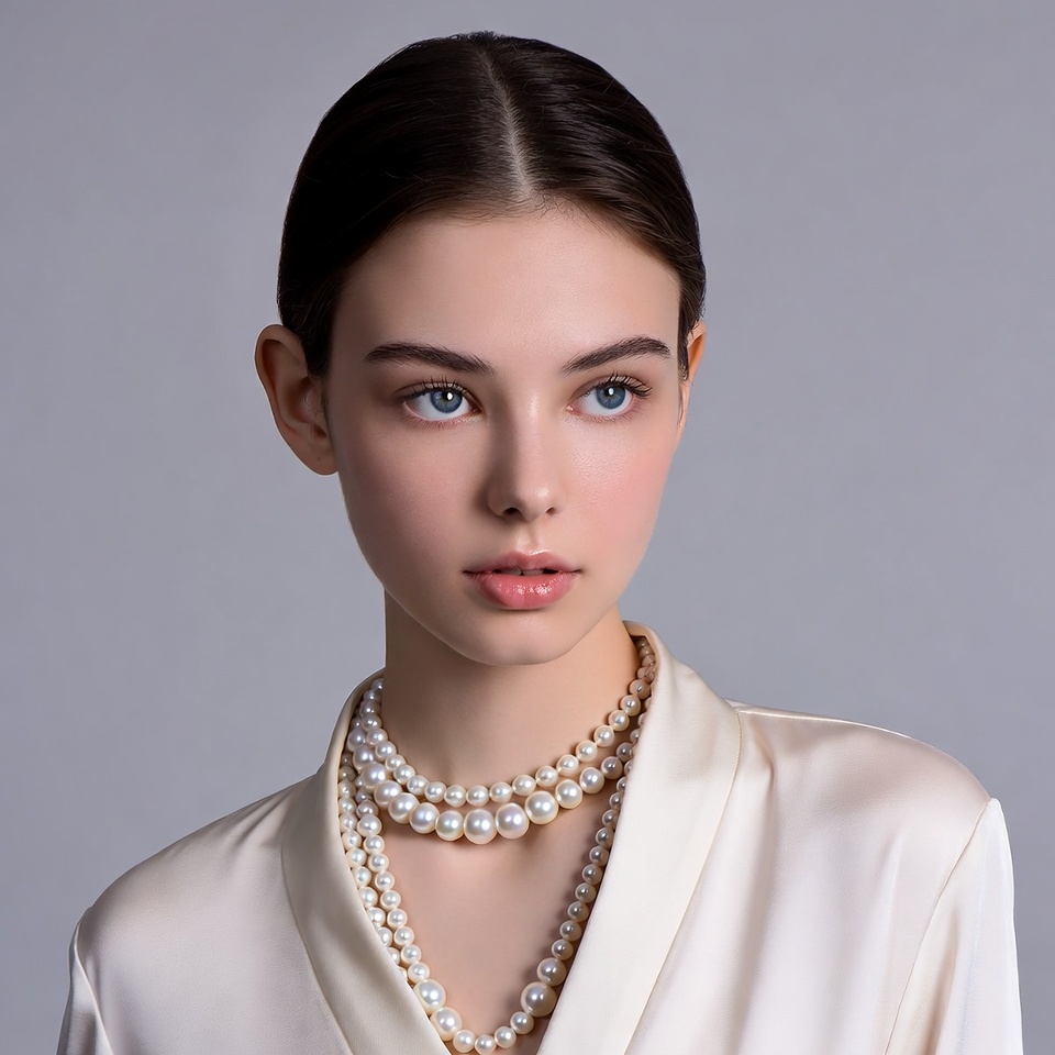 Woman with pearl necklace Woman with pearl necklace