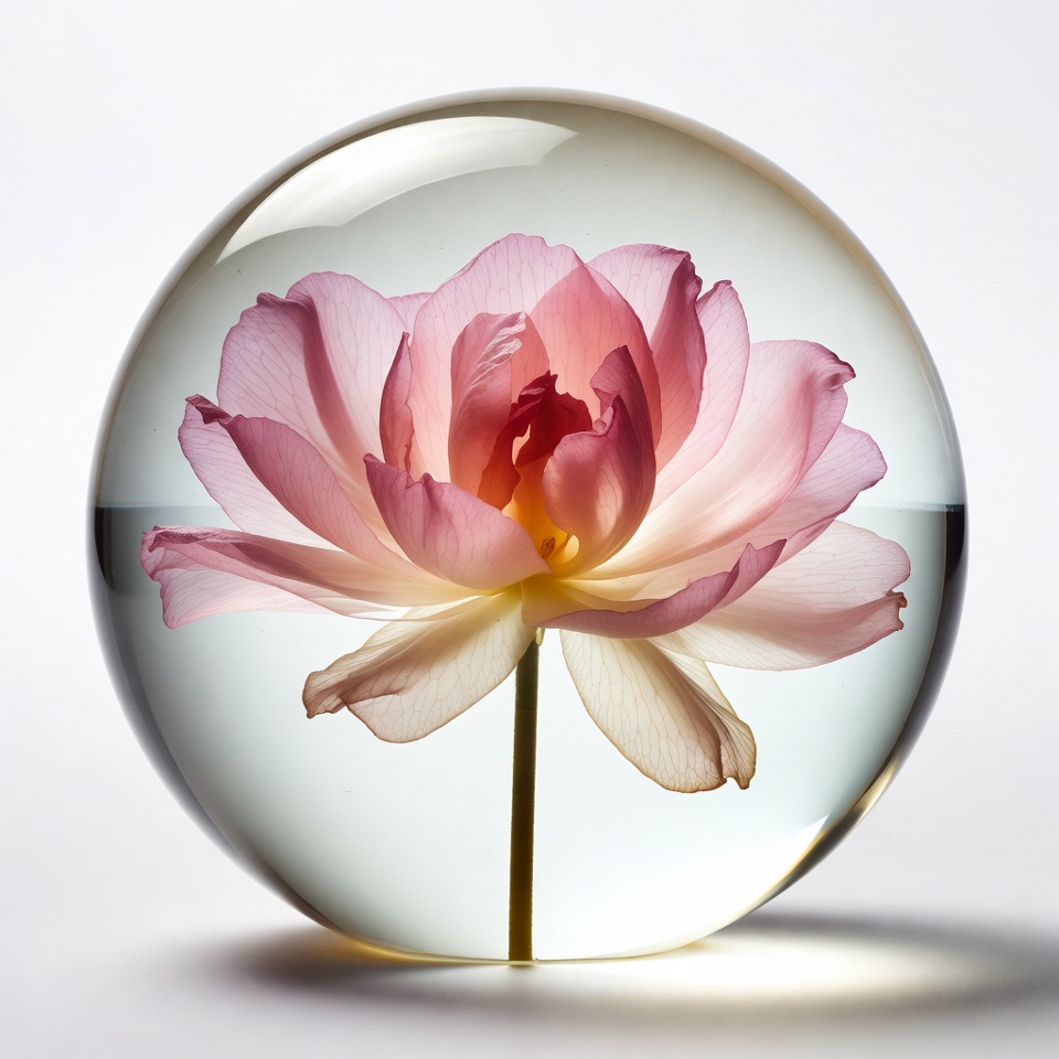 Pink Lotus Flower in Glass Sphere Pink Lotus Flower in Glass Sphere