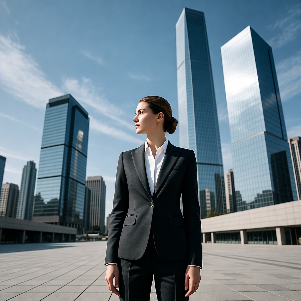 Businesswoman standing in city skyline Businesswoman standing in city skyline