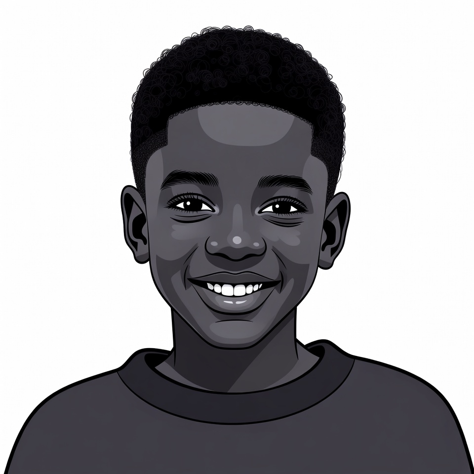 Smiling African-American boy illustration Smiling African-American boy illustration