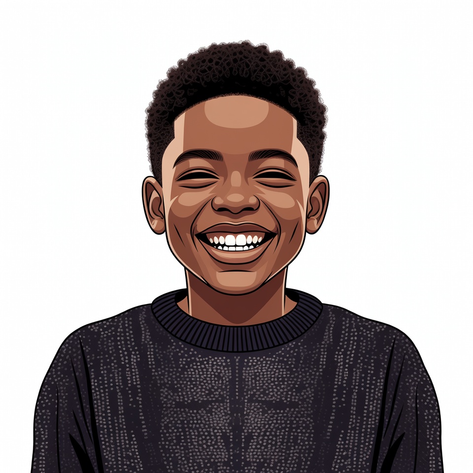 Smiling African-American boy illustration Smiling African-American boy illustration