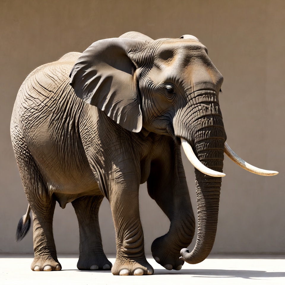 Elephant standing on plain background Elephant standing on plain background