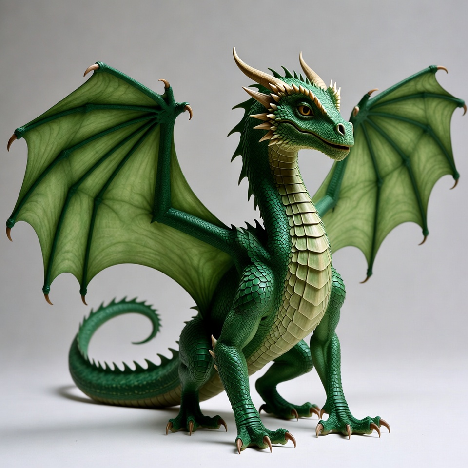 Green Dragon Standing on Legs Green Dragon Standing on Legs