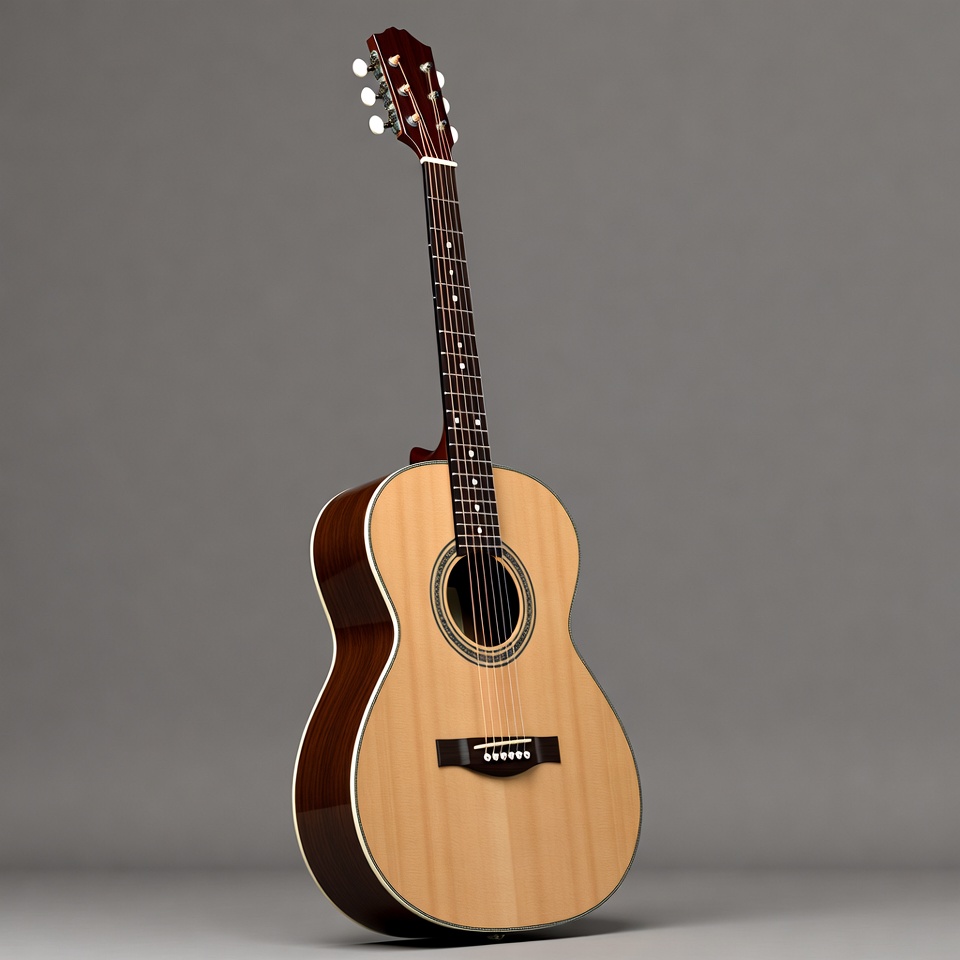 Acoustic Guitar on Gray Background Acoustic Guitar on Gray Background