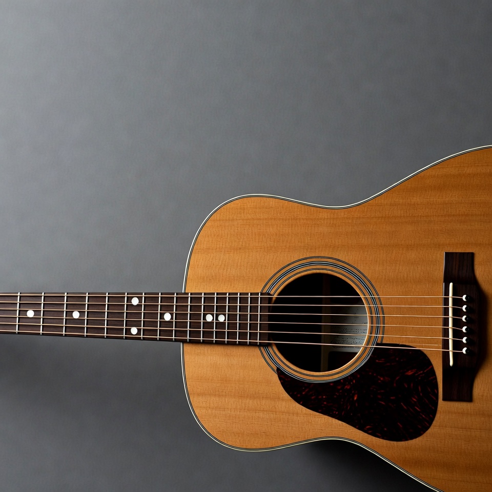Acoustic Guitar on Gray Background Acoustic Guitar on Gray Background