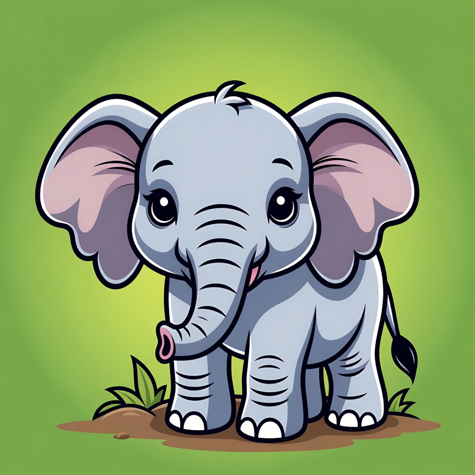 Cute baby elephant illustration Cute baby elephant illustration