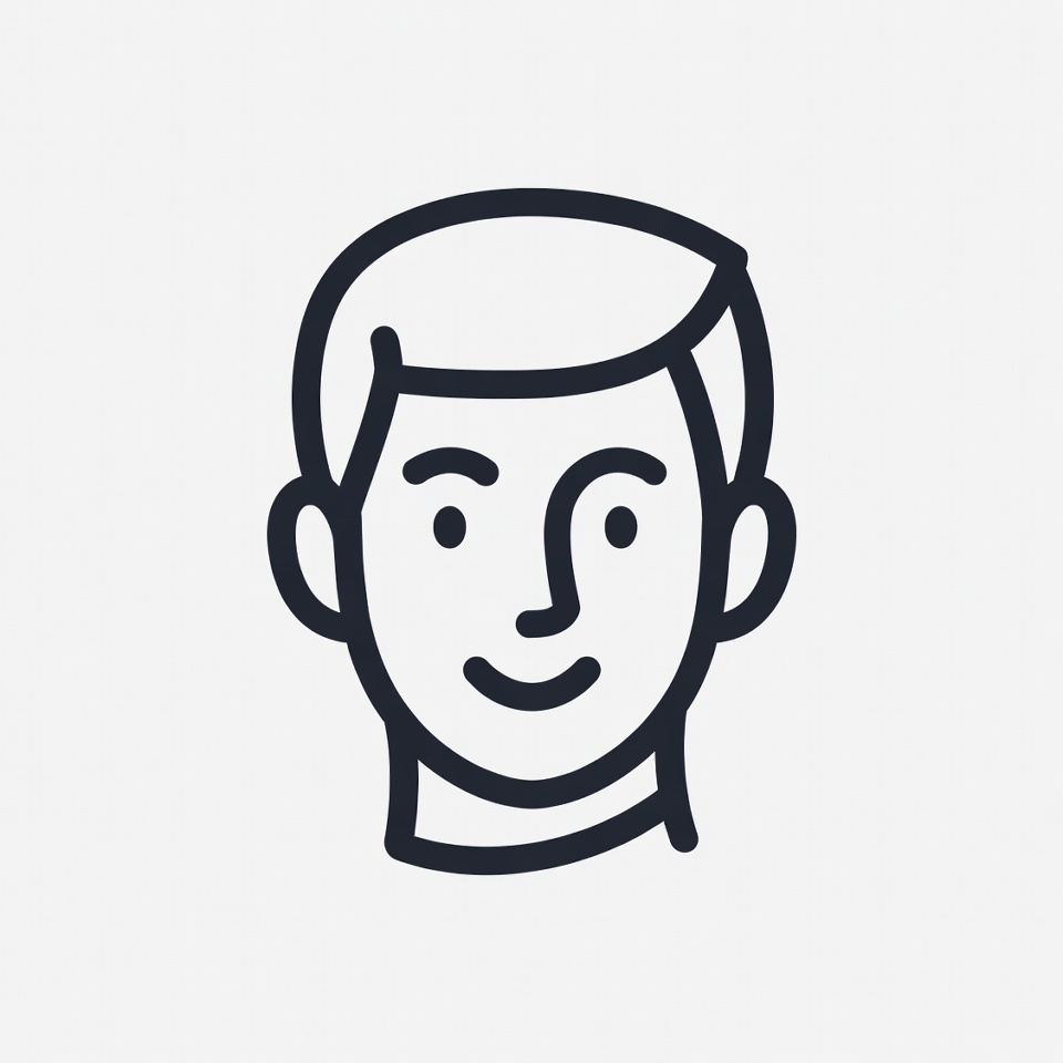 Smiling man line art icon Smiling man line art icon