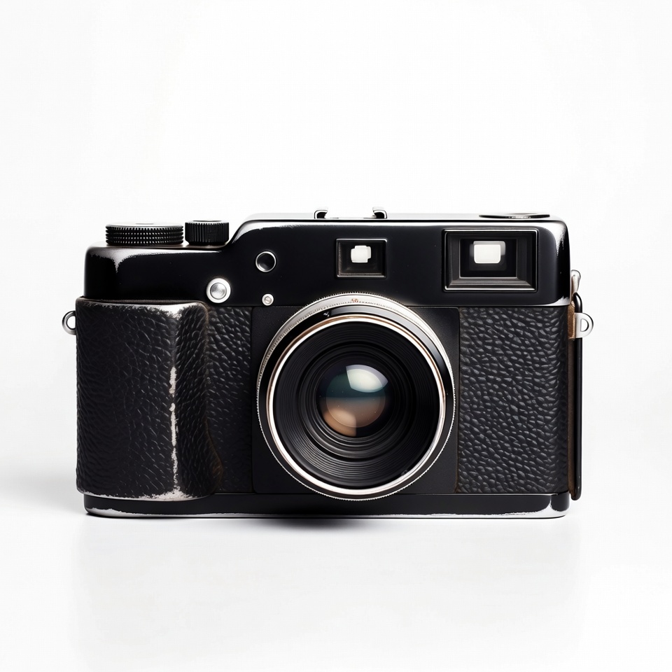 Black Vintage Rangefinder Camera Black Vintage Rangefinder Camera