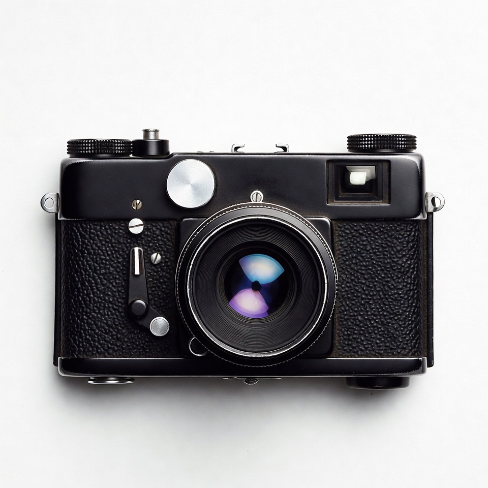 Black Vintage Rangefinder Camera Black Vintage Rangefinder Camera