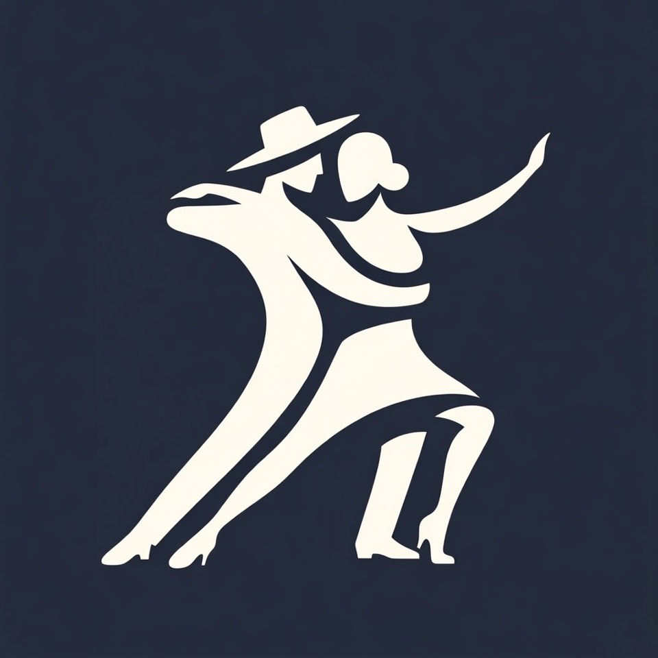 Silhouette couple dancing tango Silhouette couple dancing tango