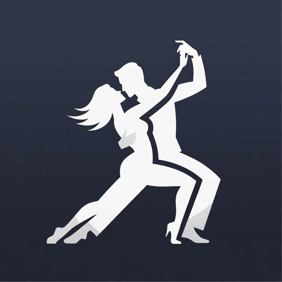 Silhouette couple dancing tango Silhouette couple dancing tango