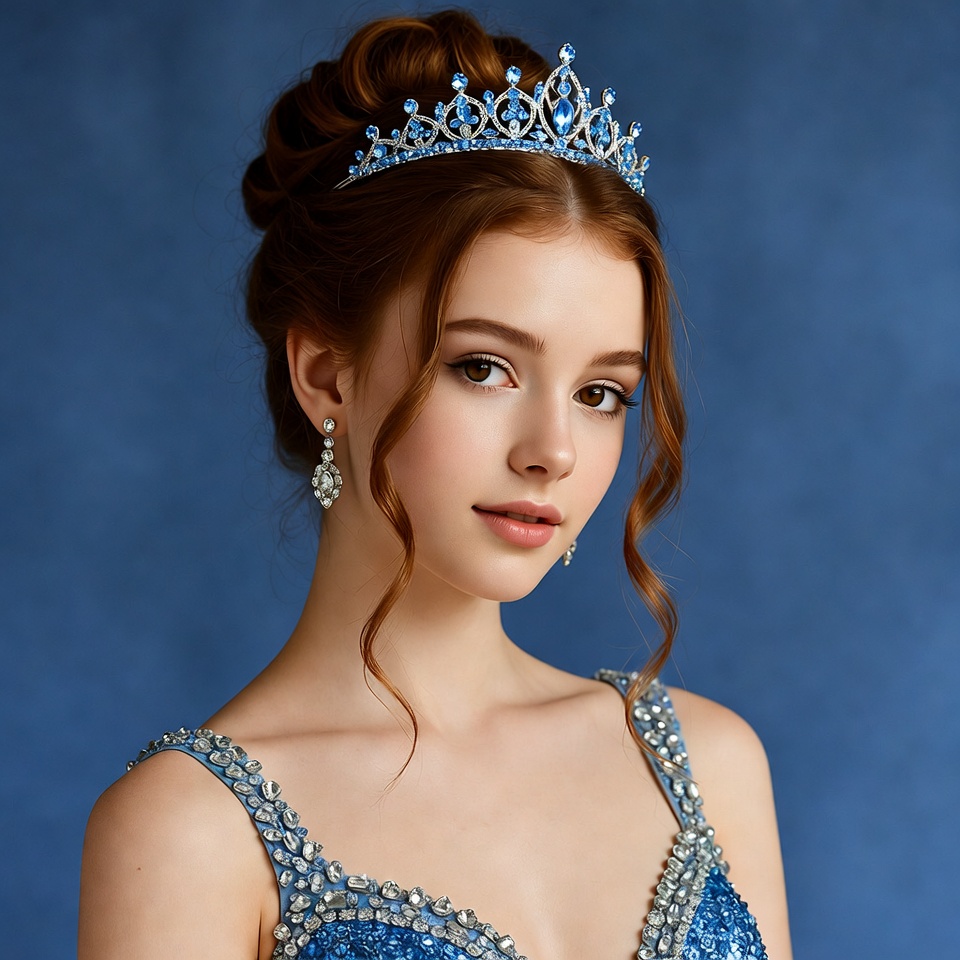Young woman wearing sparkling tiara Young woman wearing sparkling tiara