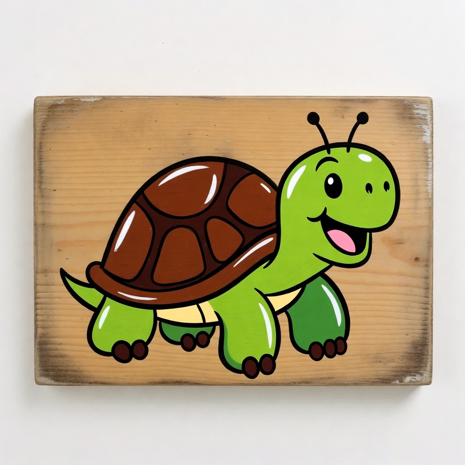 Cute green cartoon turtle Cute green cartoon turtle