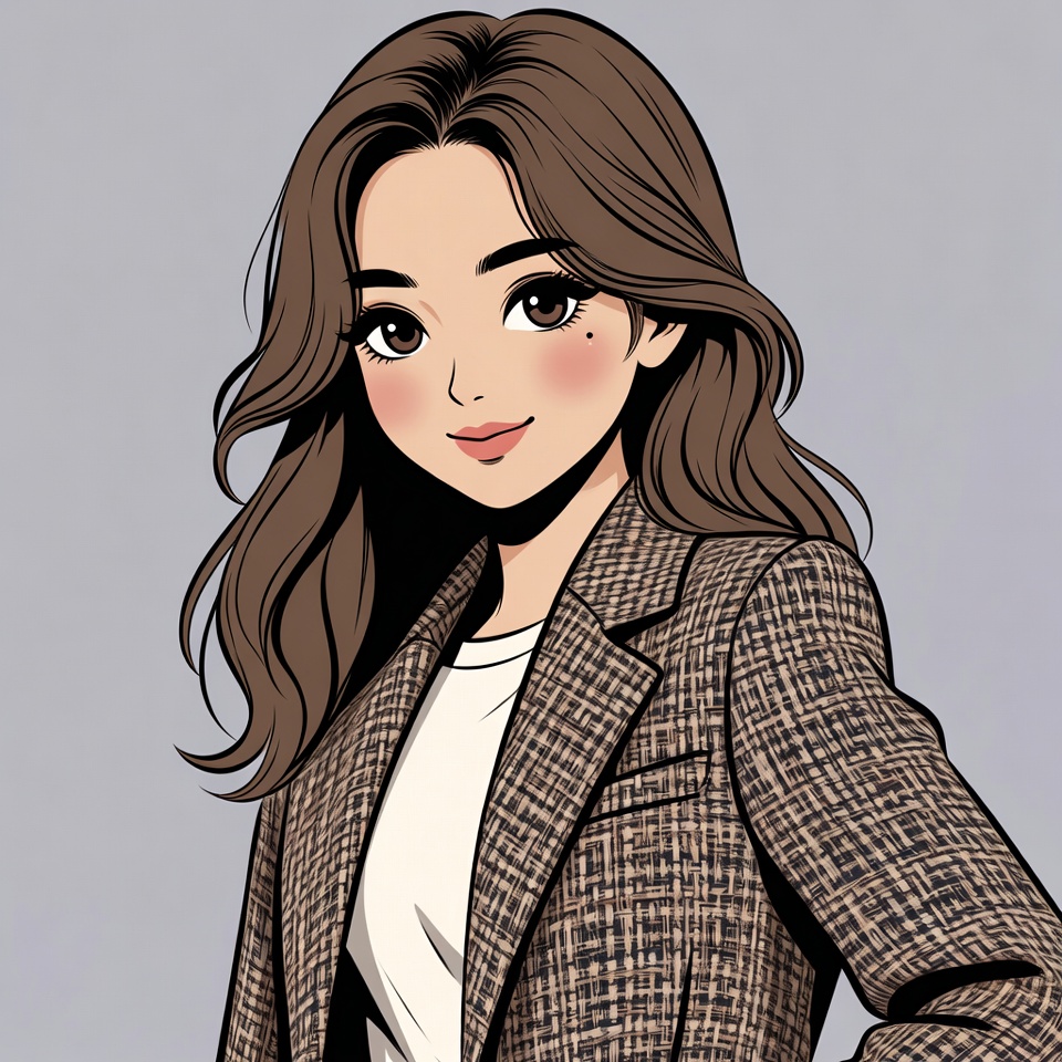 Anime girl in plaid blazer Anime girl in plaid blazer