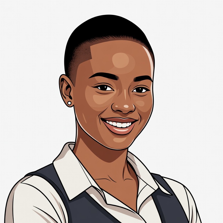 Smiling African woman portrait illustration Smiling African woman portrait illustration