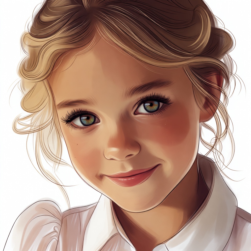 Smiling girl with green eyes Smiling girl with green eyes