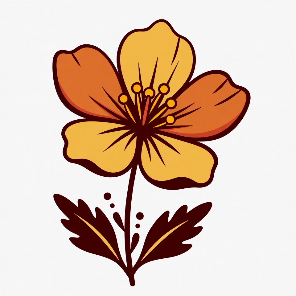 Orange yellow flower illustration Orange yellow flower illustration