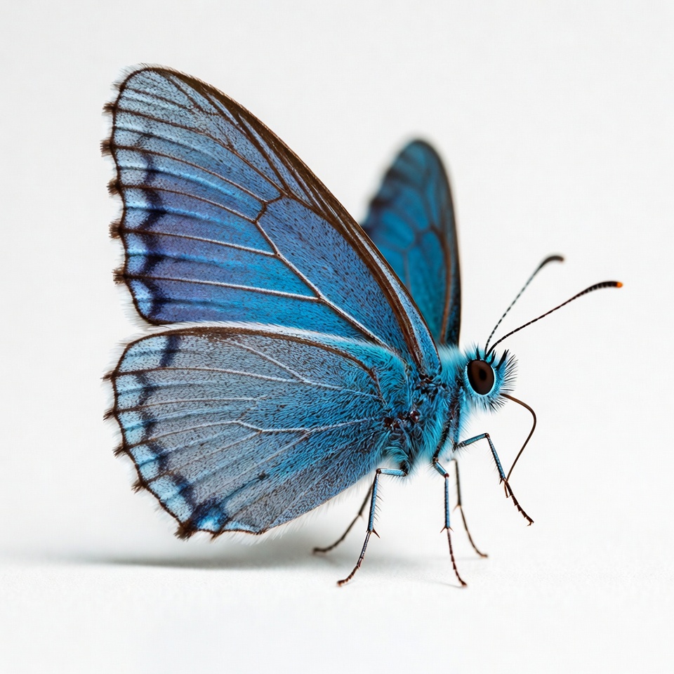 Blue butterfly on white background Blue butterfly on white background