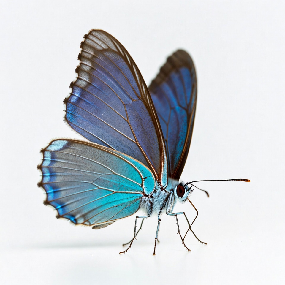 Blue butterfly on white background Blue butterfly on white background