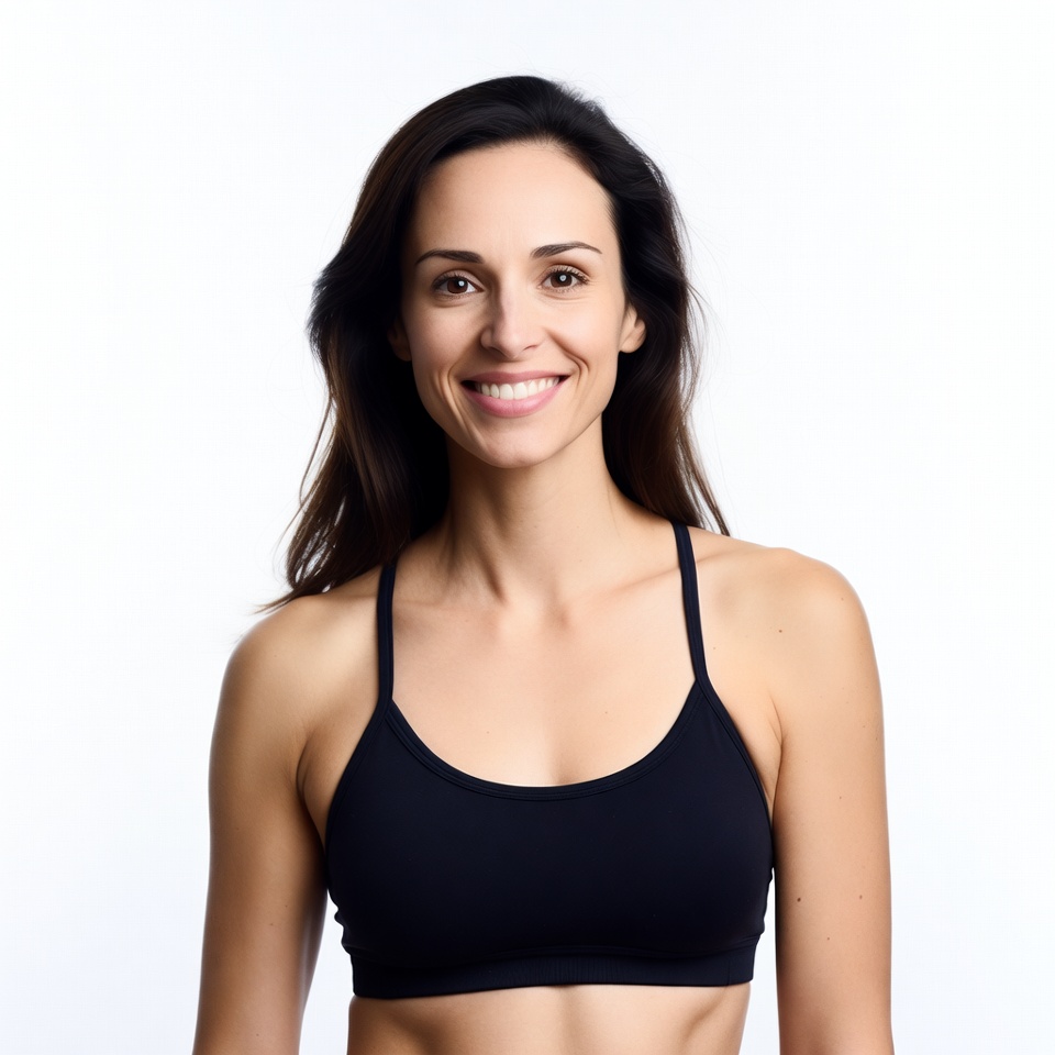 Smiling woman in black sports bra Smiling woman in black sports bra