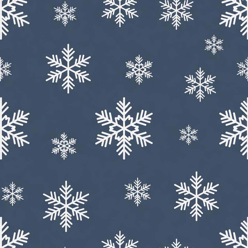 White snowflakes on navy background White snowflakes on navy background