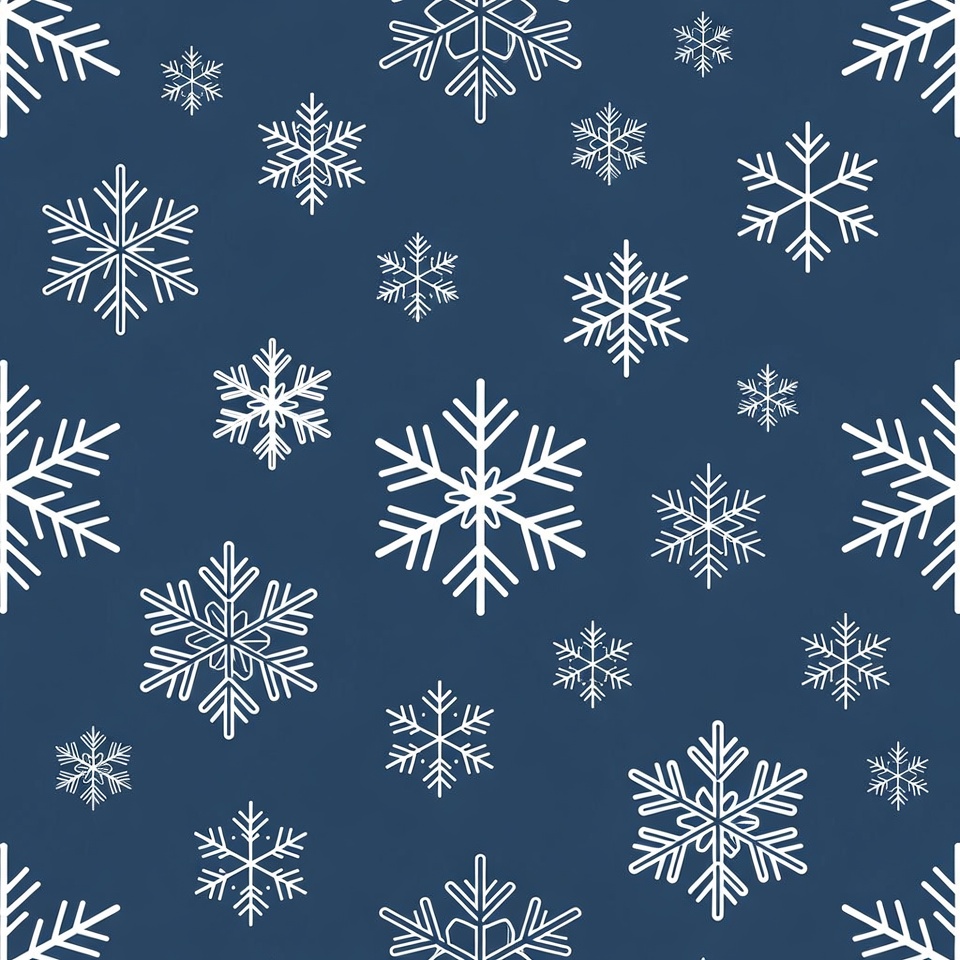 White snowflakes on navy background White snowflakes on navy background