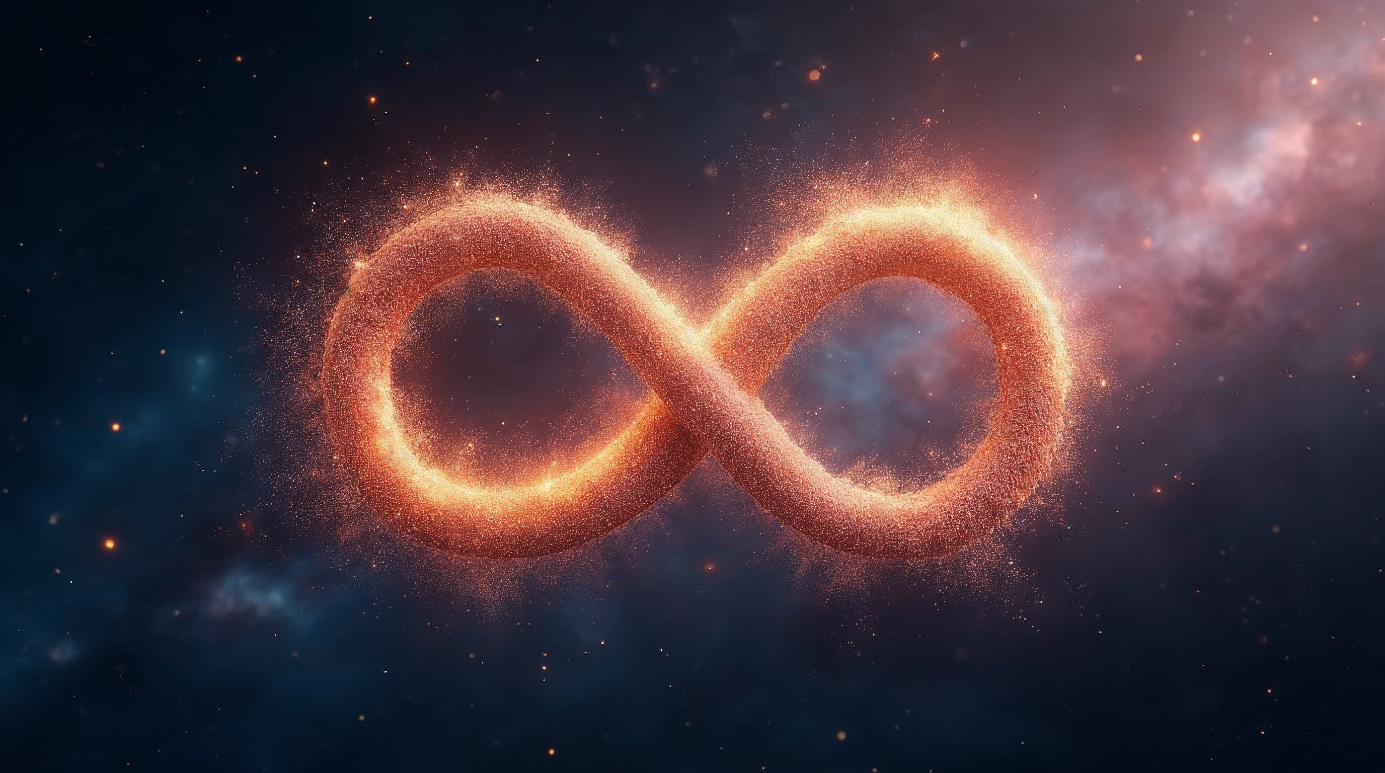Fiery Infinity Symbol in Space Fiery Infinity Symbol in Space