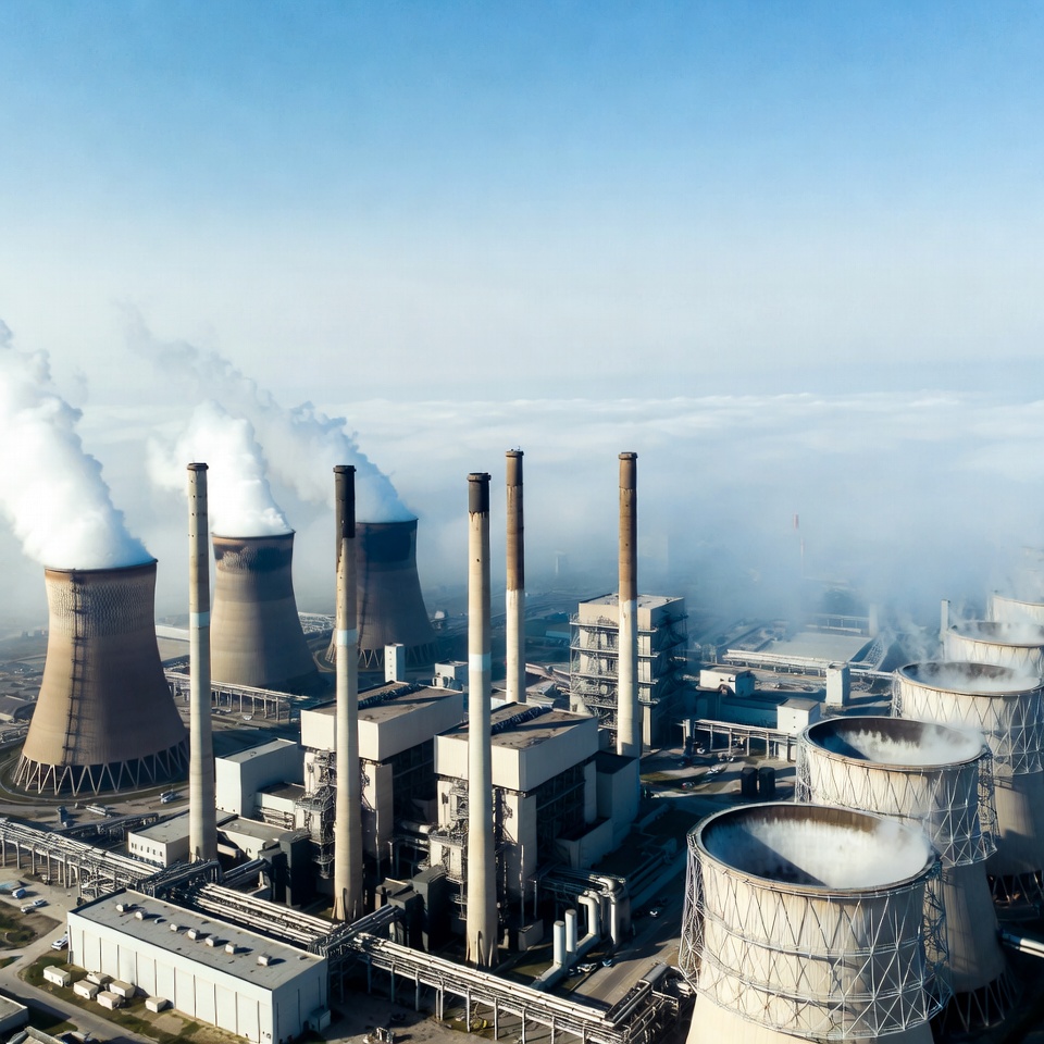 Aerial View Coal Power Plant Aerial View Coal Power Plant