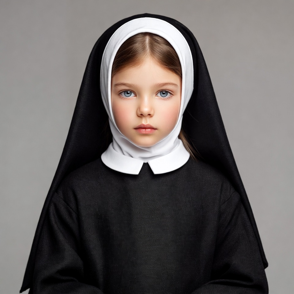Young girl in nun habit Young girl in nun habit