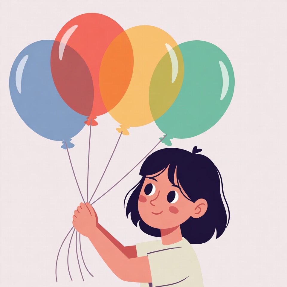 Girl holding colorful balloons Girl holding colorful balloons