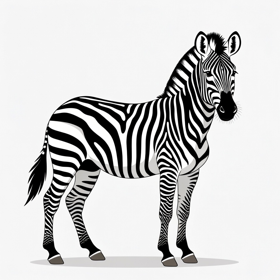 Zebra standing on white background Zebra standing on white background