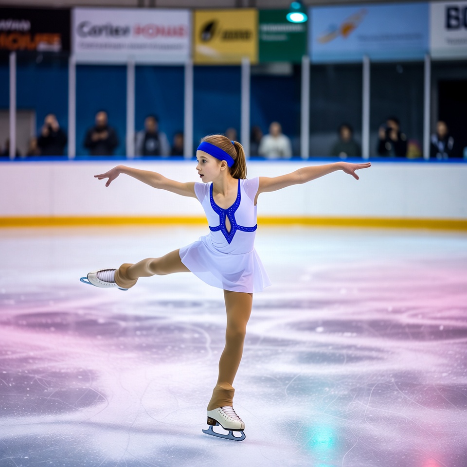 Young girl figure skating on ice Young girl figure skating on ice