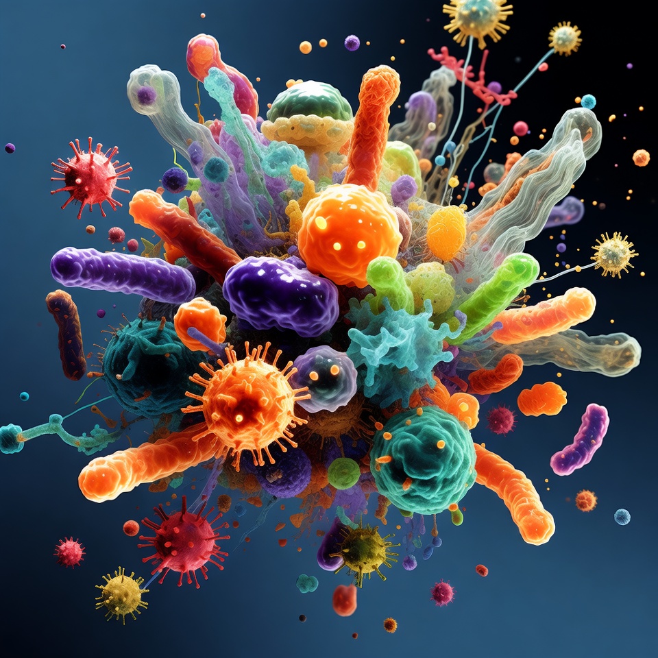 Colorful Bacteria and Viruses Cluster Colorful Bacteria and Viruses Cluster