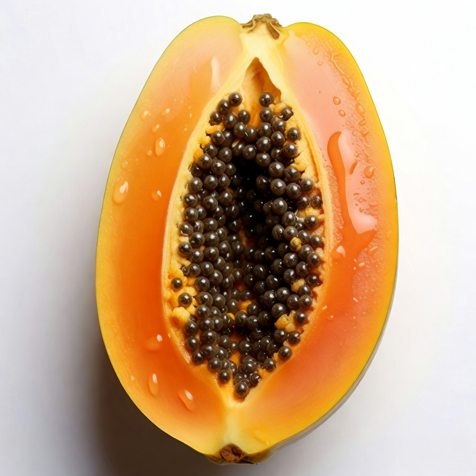 Ripe papaya cut in half Ripe papaya cut in half