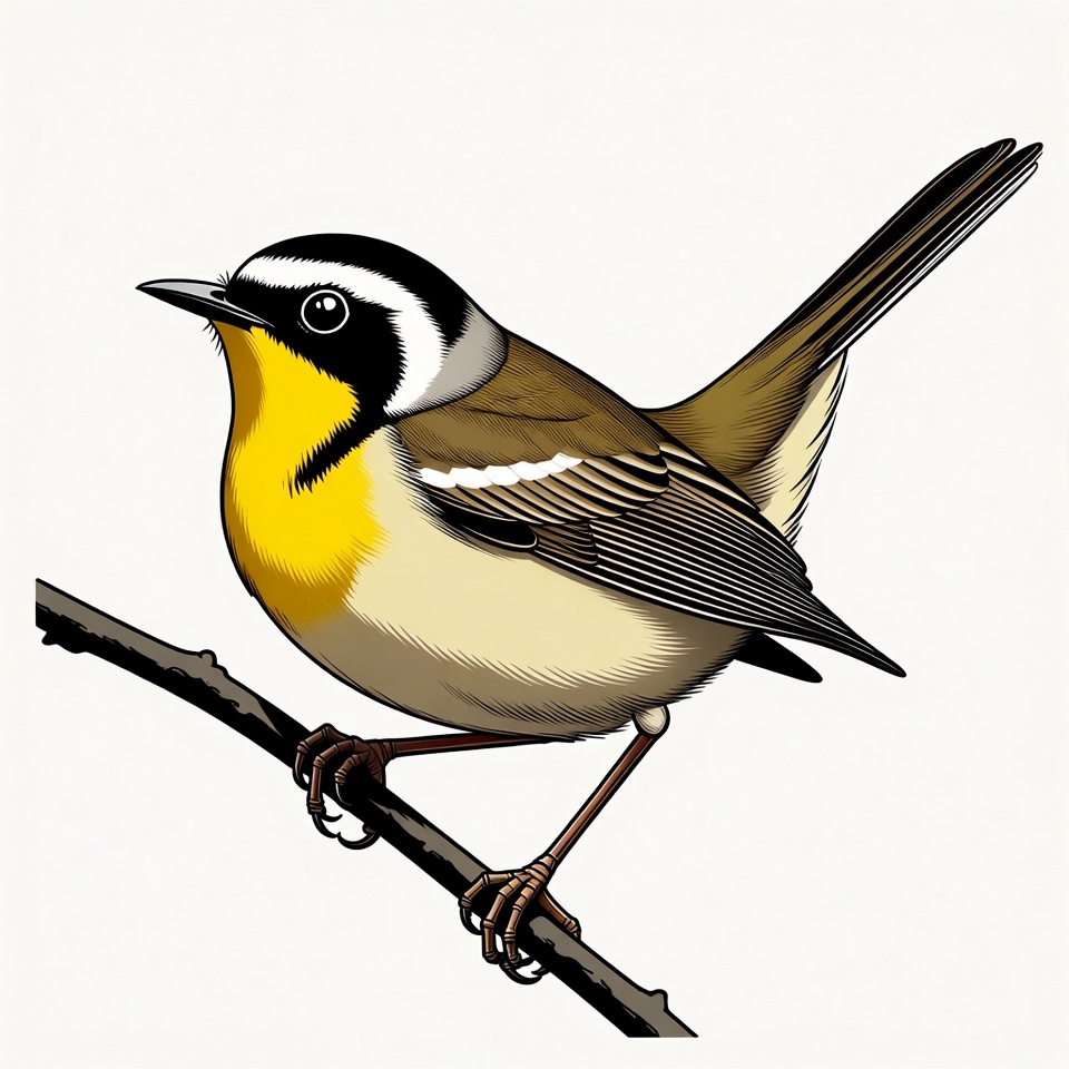 Yellow-rumped Warbler on branch Yellow-rumped Warbler on branch