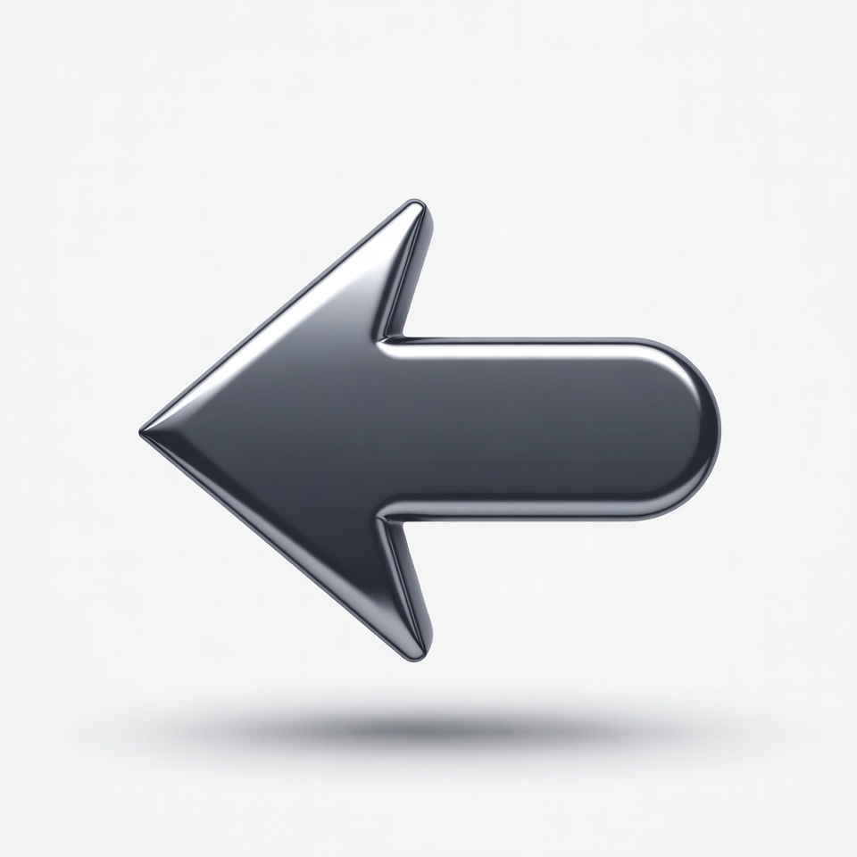 Shiny Black 3D Left Arrow Shiny Black 3D Left Arrow