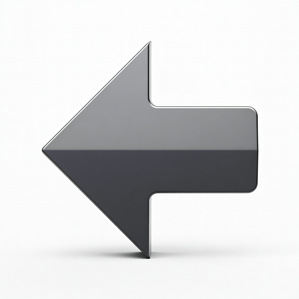 3D Gray Left Arrow Icon 3D Gray Left Arrow Icon