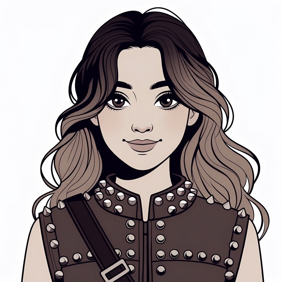 Woman in studded leather vest Woman in studded leather vest