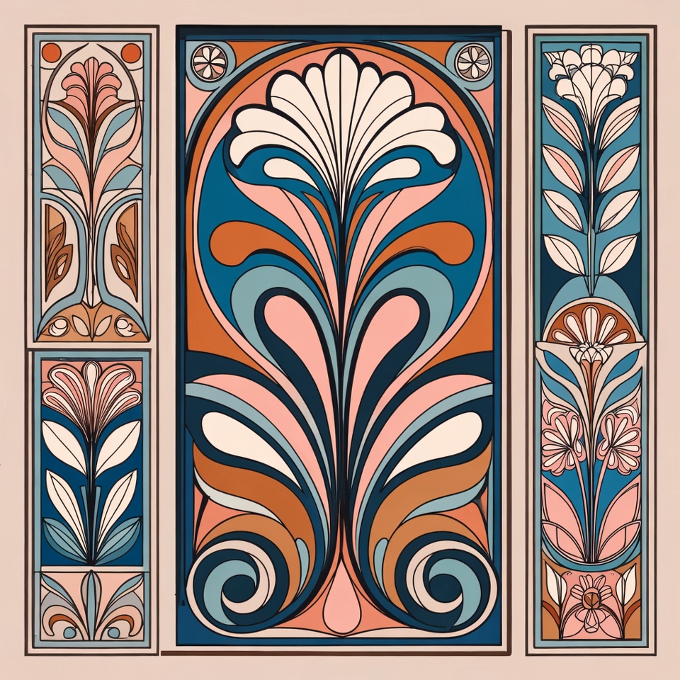 Art Nouveau Floral Illustration Art Nouveau Floral Illustration