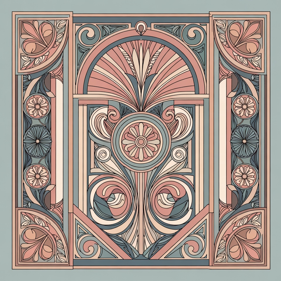 Art Nouveau Floral Arch Illustration Art Nouveau Floral Arch Illustration