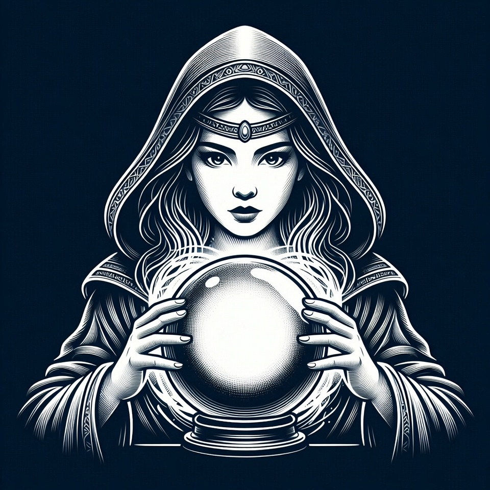 Woman holding crystal ball Woman holding crystal ball