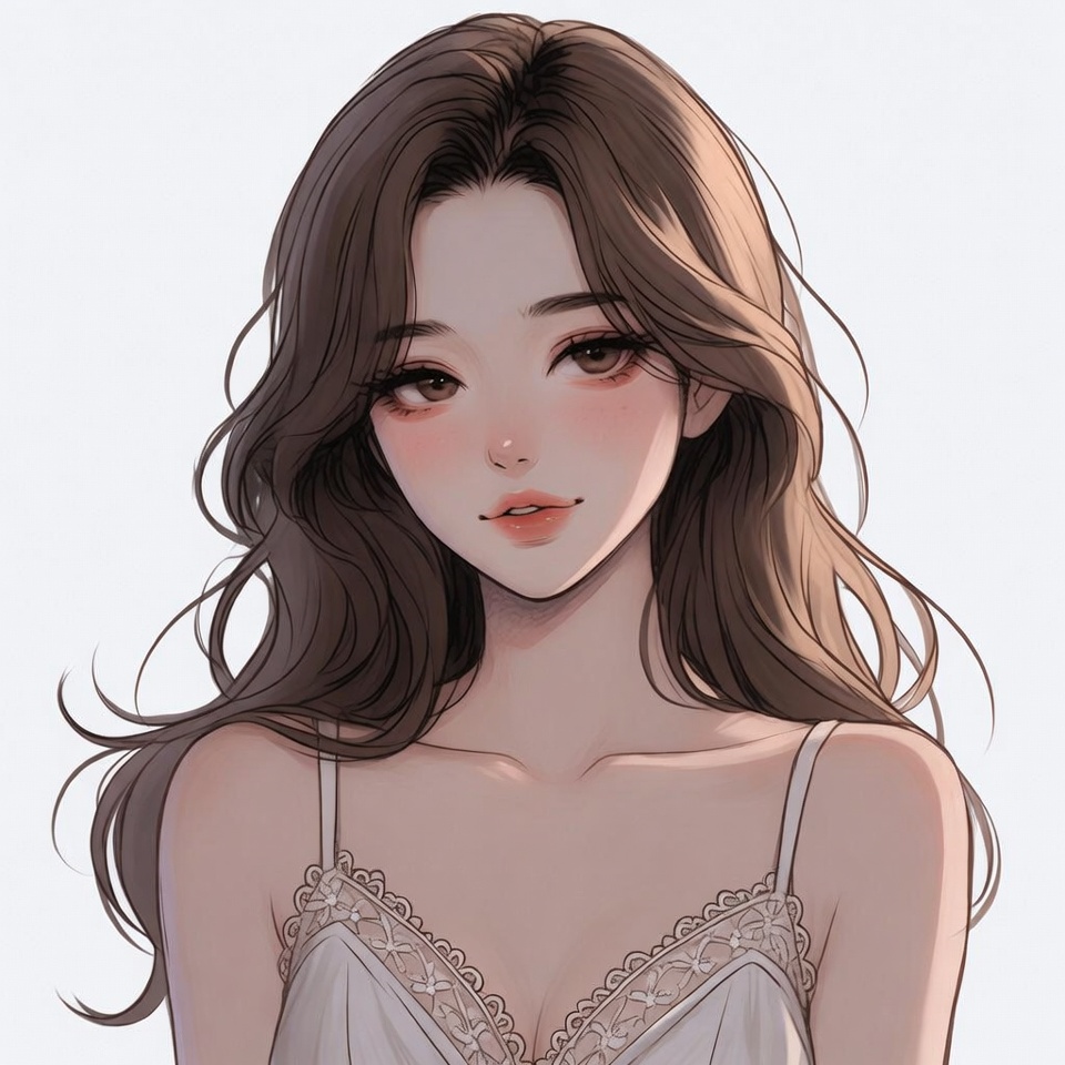 Beautiful Asian woman in lace camisole Beautiful Asian woman in lace camisole