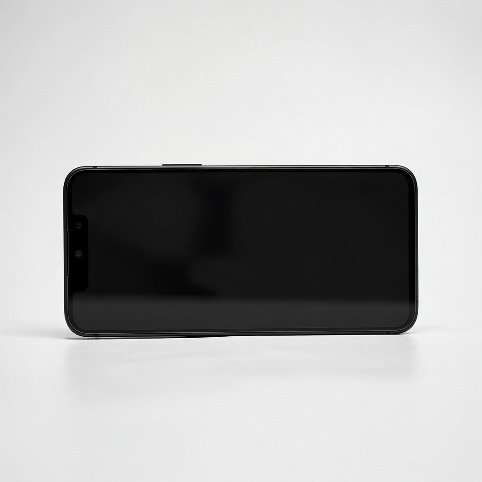 Black iPhone on white background Black iPhone on white background