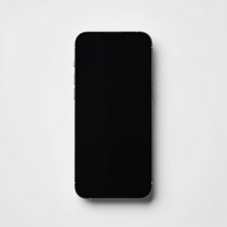 Black iPhone on white background Black iPhone on white background