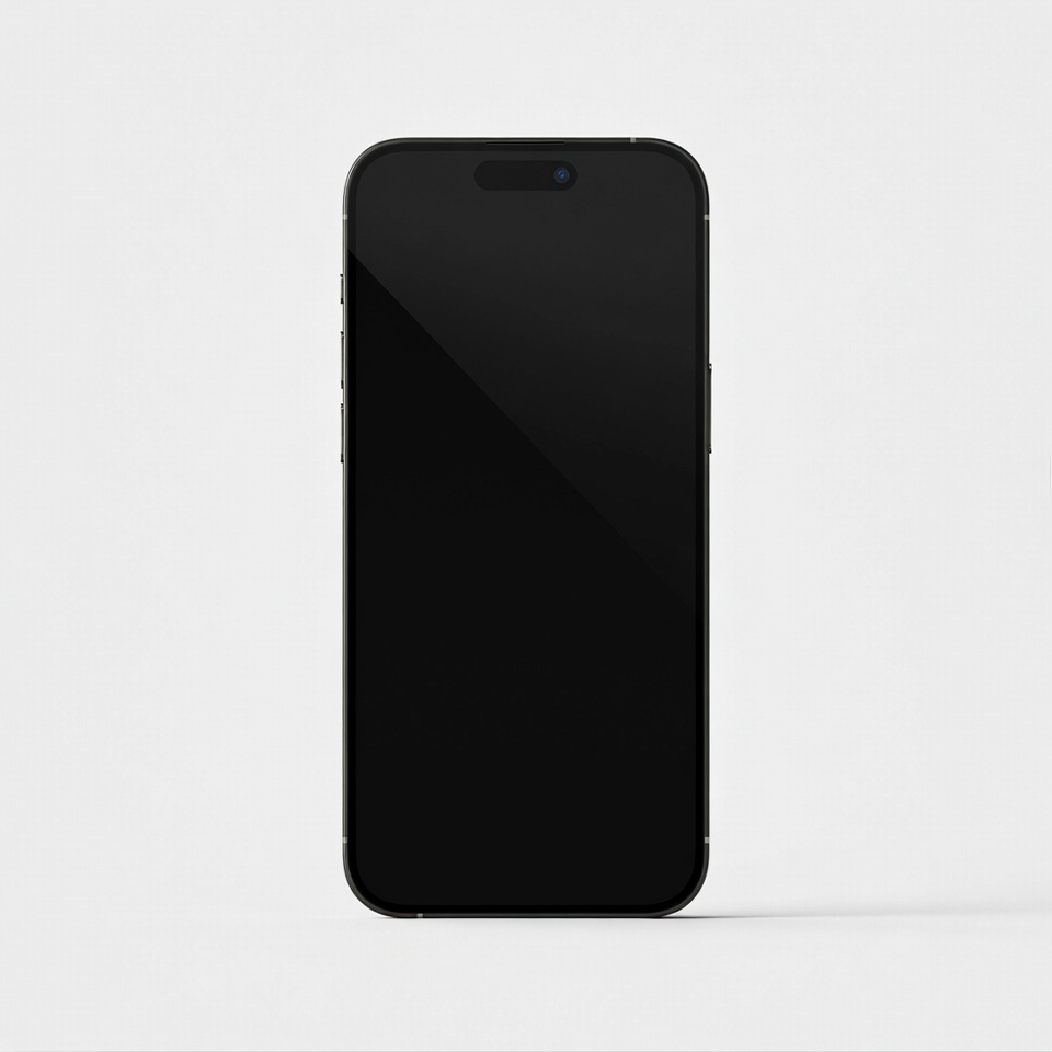 Black iPhone on white background Black iPhone on white background