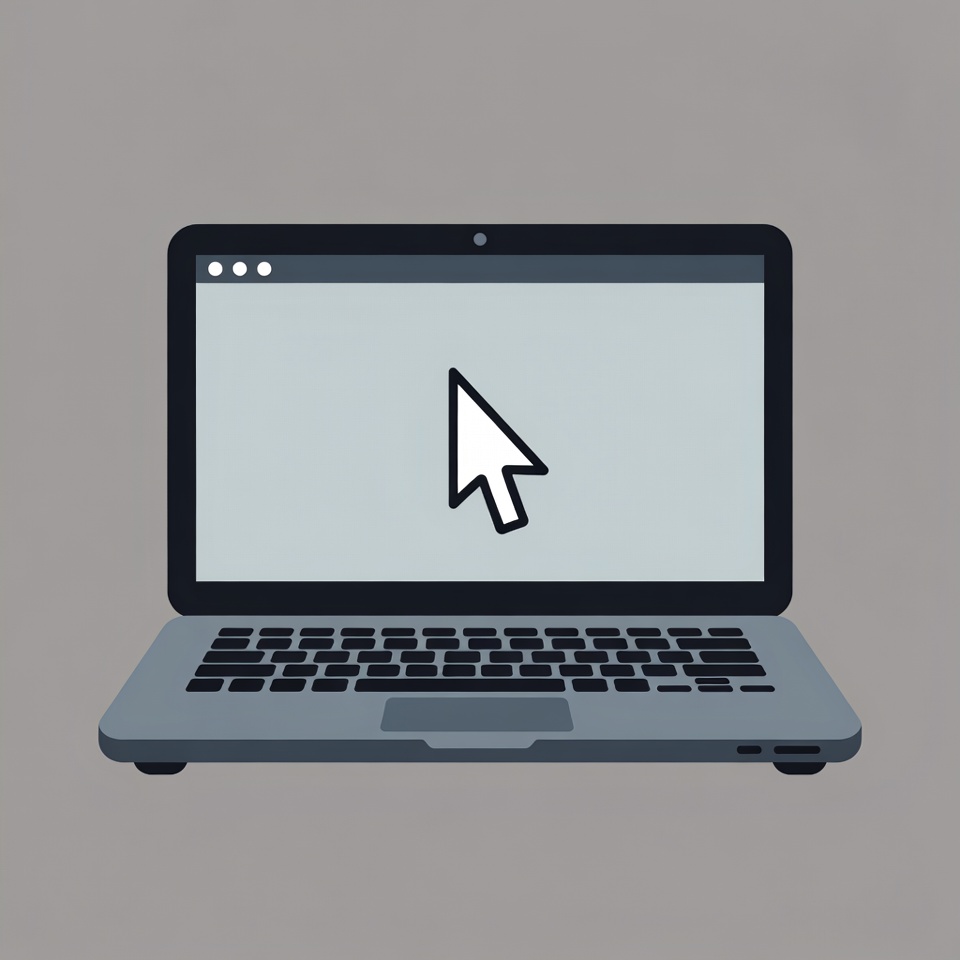 Laptop with mouse cursor Laptop with mouse cursor