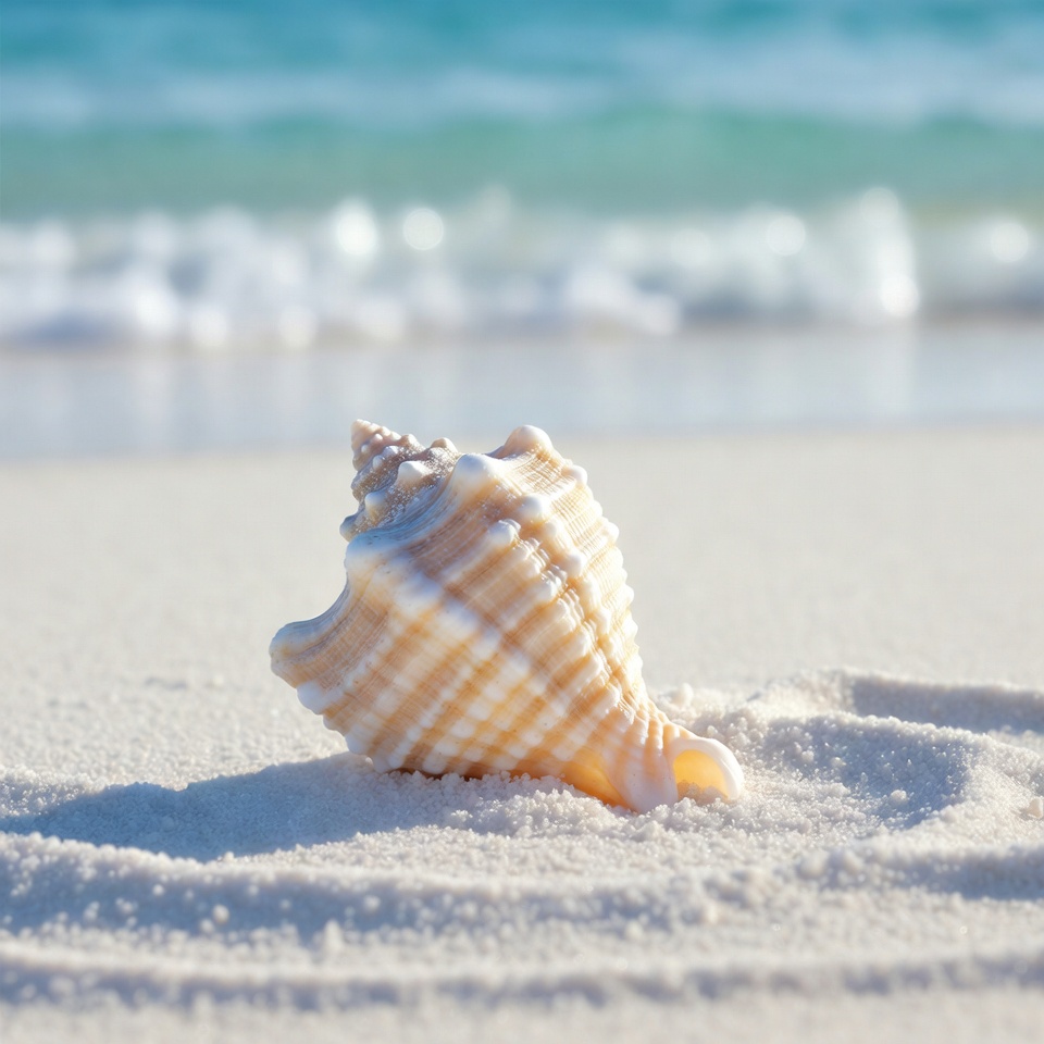 Conch shell on beach sand Conch shell on beach sand