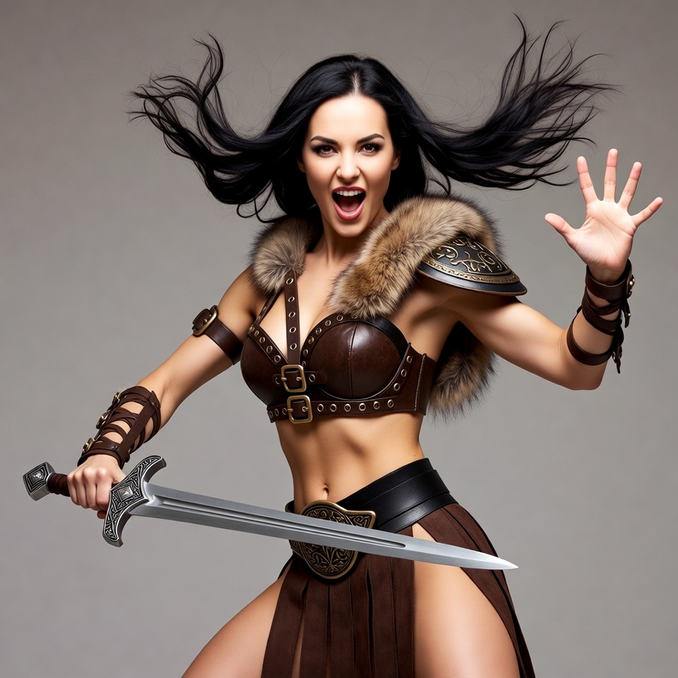 Warrior woman wielding sword Warrior woman wielding sword